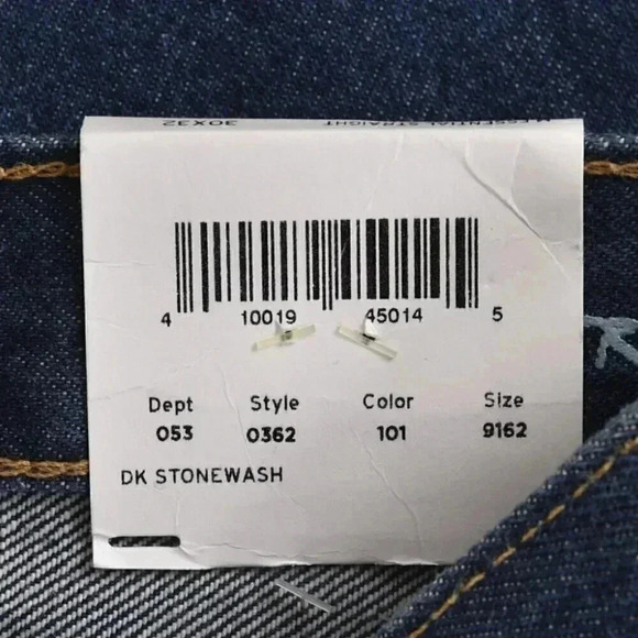 NWT Eddie Bauer Straight Fit Jeans Blue Denim  Dark Wash Size 30x32 - Picture 9 of 11